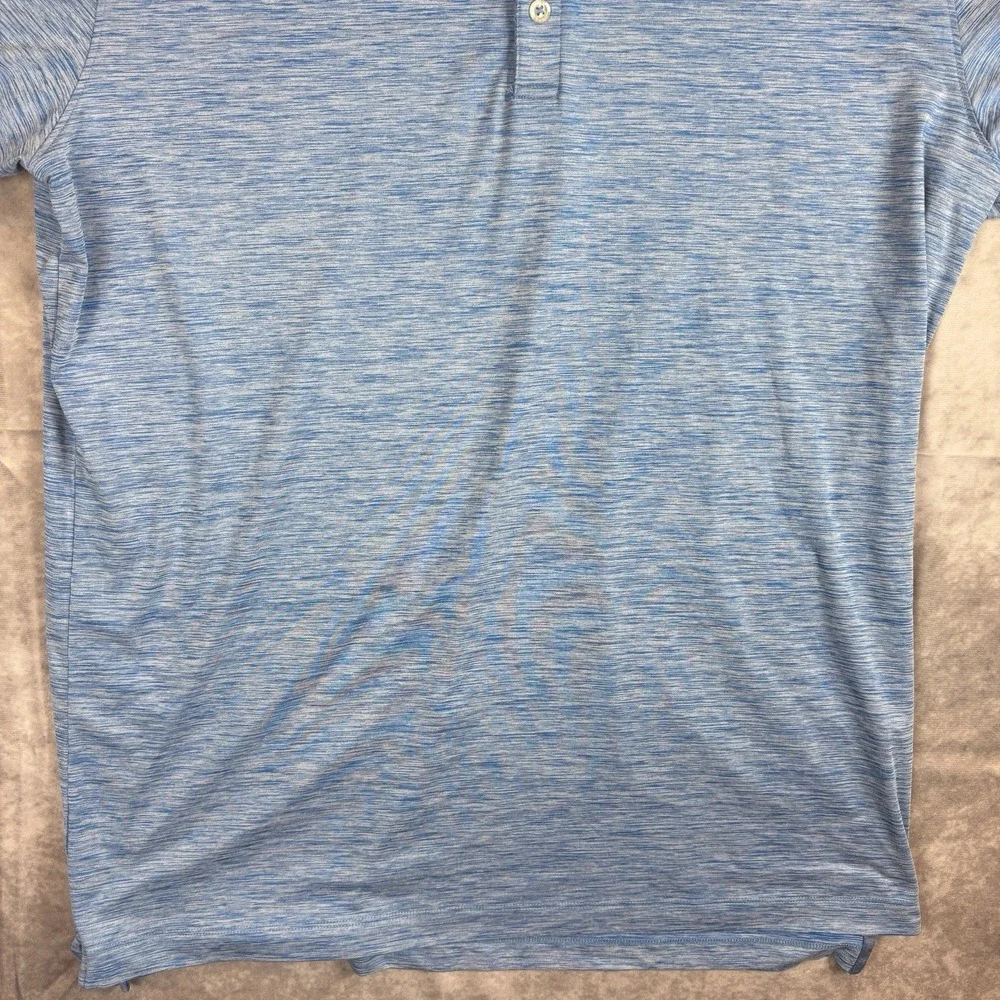 Johnnie-O Polo Shirt Lot (2) Mens L White Blue Floral Feather Performance Preppy - Picture 11 of 16